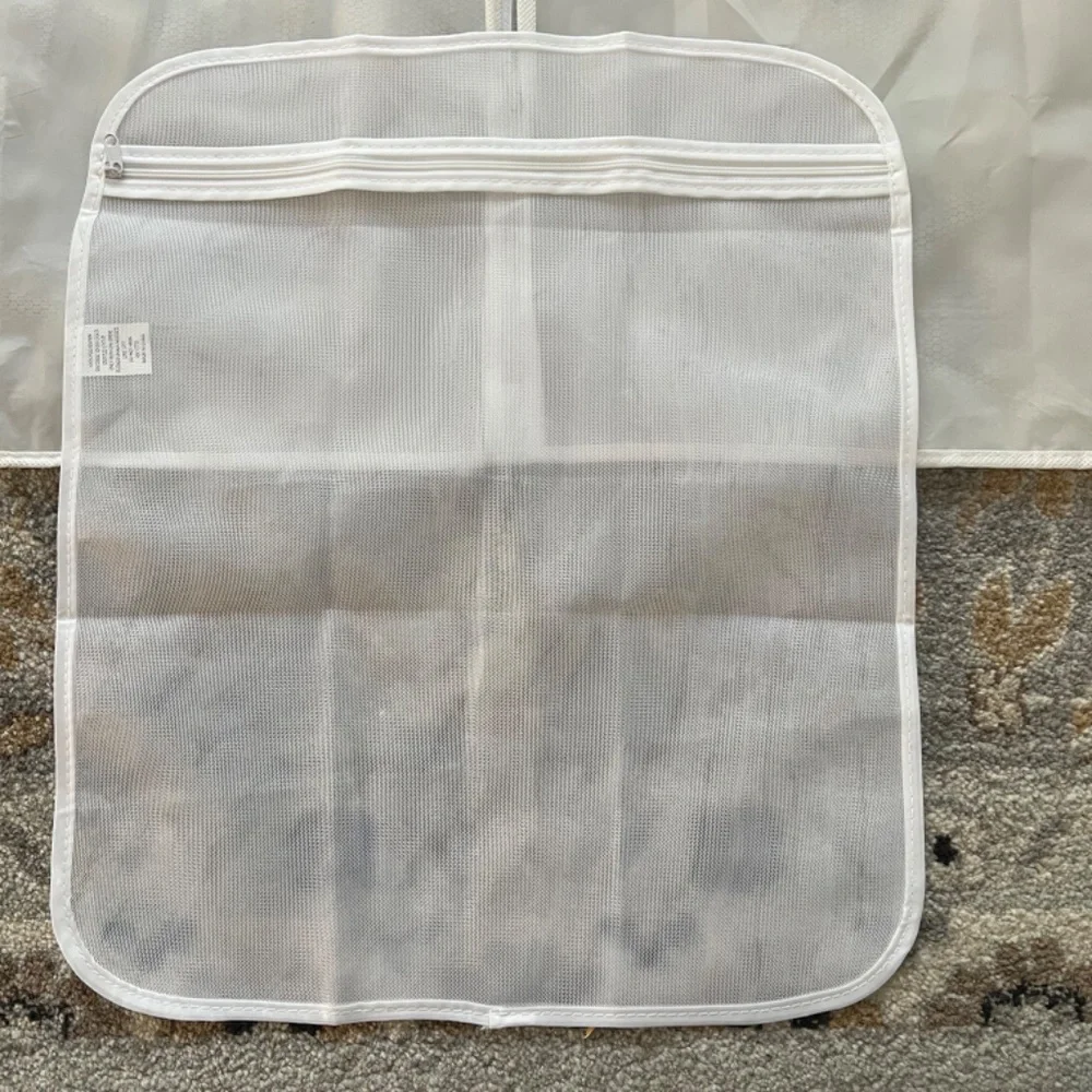 Lot of 2 Garment Bags, a 10 Shelf Hanging Shoe Storage, & 1 Lingerie Bag